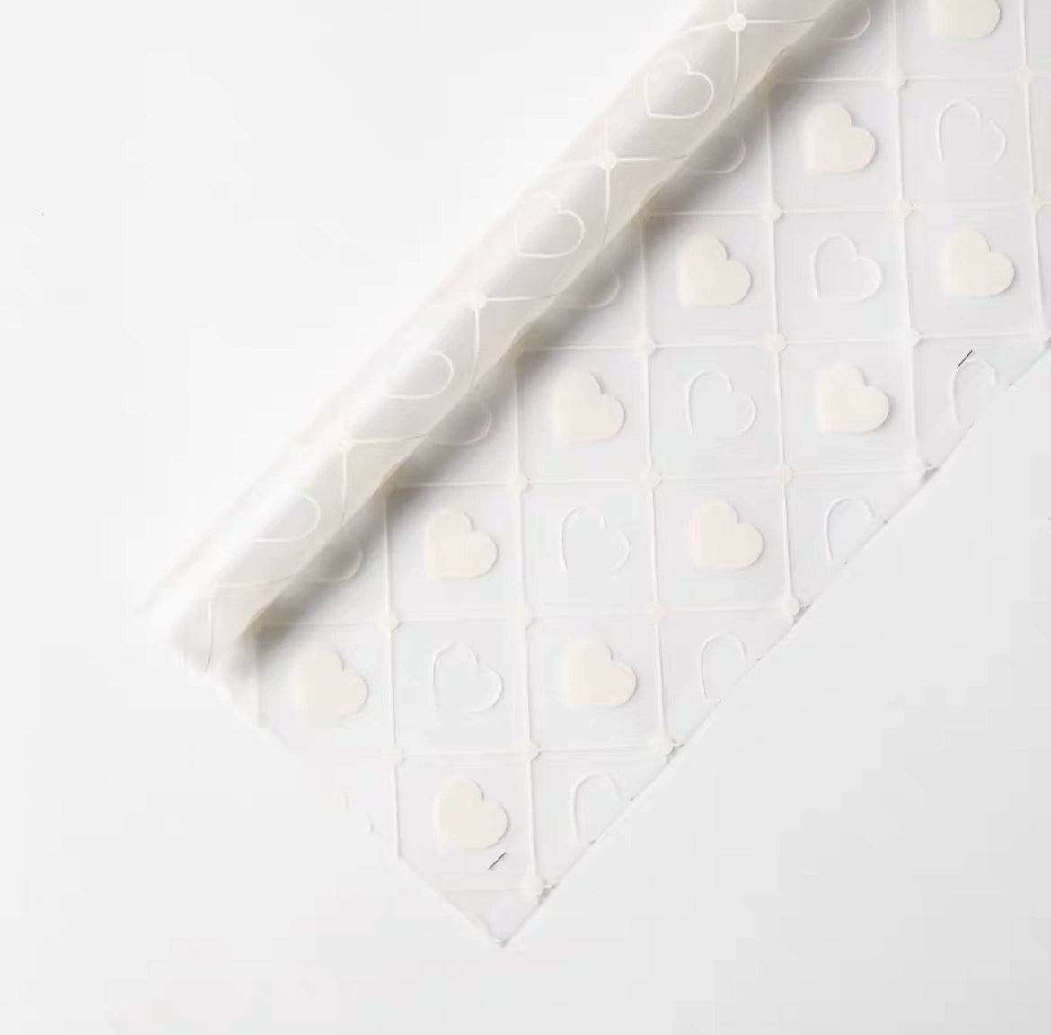 20pcs Heart Print Frosted Cellophane Wrap (58x58cm)