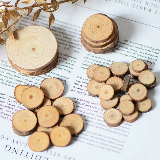 Natural Wood Slices Circles with Bark for DIY Crafts