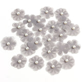 Load image into Gallery viewer, 3.5cm Tulle Fabric Flower Heads with Pearls Pack 100