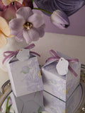 Load image into Gallery viewer, Floral Square Favour Box with Ribbon Set of 10