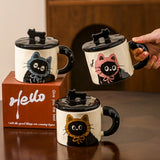 Load image into Gallery viewer, Cat Ceramic Coffee Mug with Lid