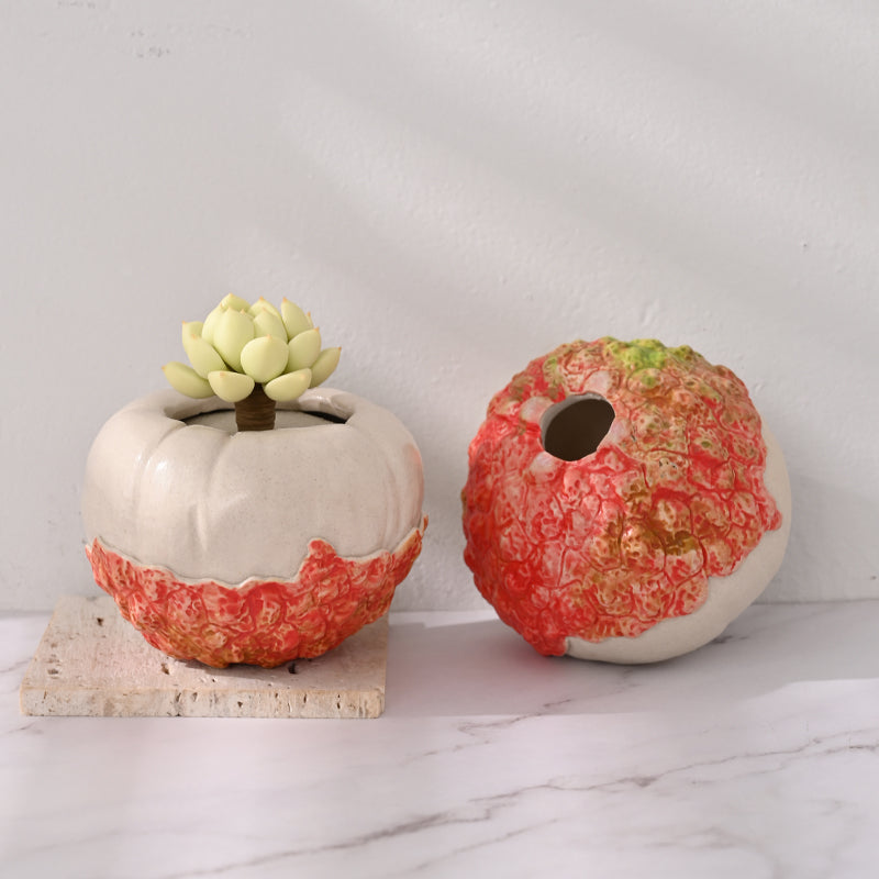 lychee plant in pot Cute Lychee-shaped Mini Ceramic Plant Pot – Floral Supplies Store