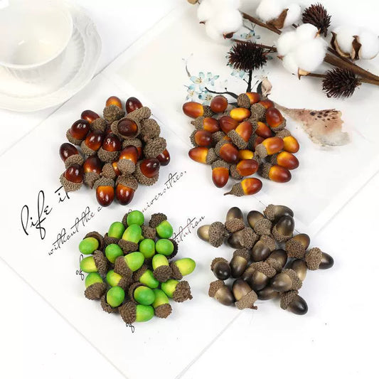 100pcs Artificial Mini Acorns for Crafts