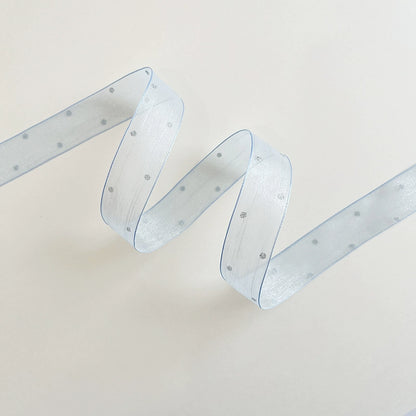 Silver-sequined Organza Ribbon (2.5cmx10Yd)