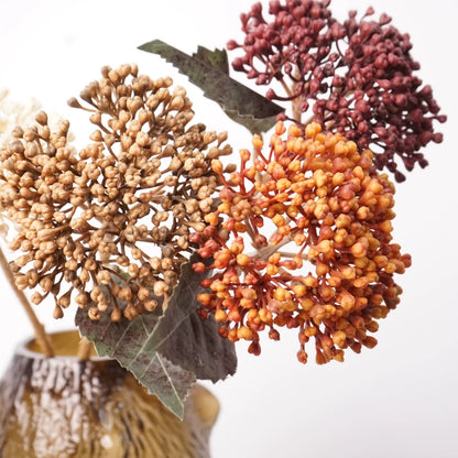 15" Artificial Autumn Hydrangea Berry Stem