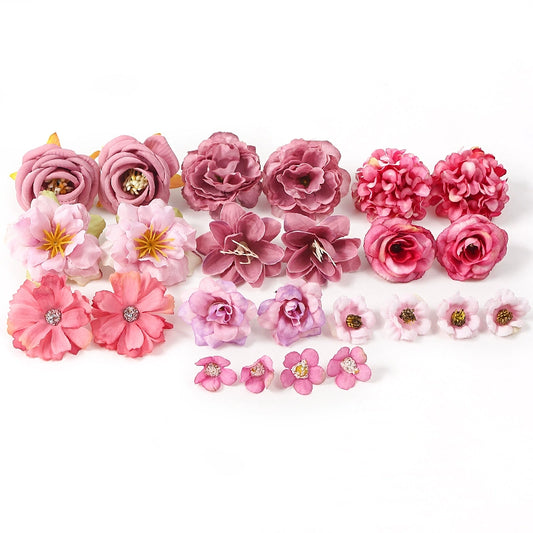 Assorted Silk Flower Heads DIY Material Kit
