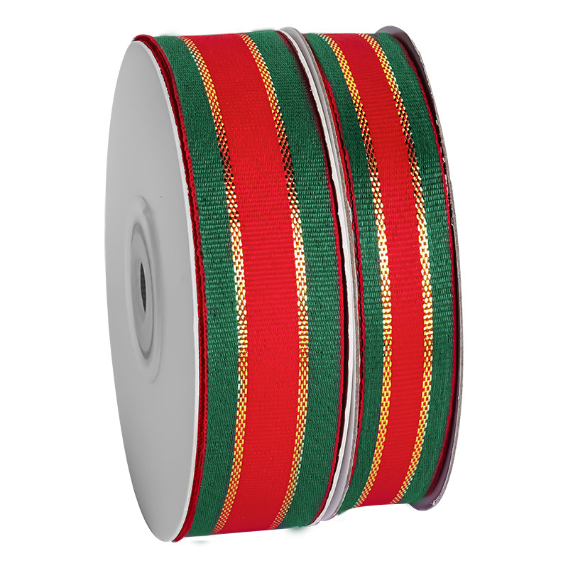 Ruban gros-grain à carreaux de Noël de 24 yards