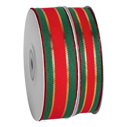 Ruban gros-grain à carreaux de Noël de 24 yards