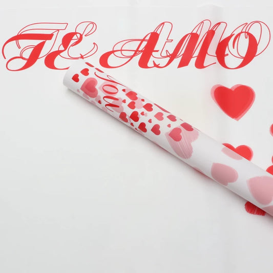 20 feuilles d'emballage en cellophane « Déclaration d'amour » (57x57 cm)