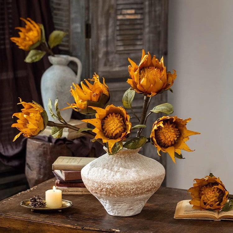 22" Artificial Dried Golden Sunflower Stem