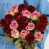 Load image into Gallery viewer, 20-Stem Real Dried Rose Flower Bouquet