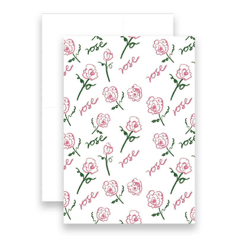 10pcs Rose Pattern Flower Wrap Paper (35x50cm)