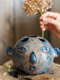 Load image into Gallery viewer, Distressed Vintage Artistic Ceramic Face Vase