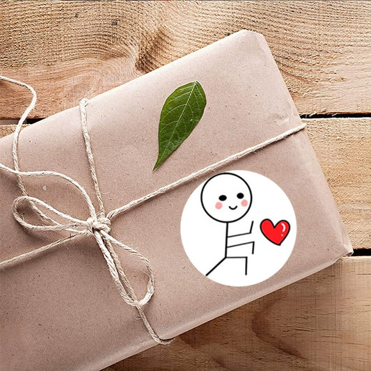 500 autocollants « bonhomme allumette » mignons pour la Saint-Valentin