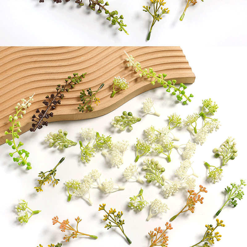 50pcs Artificial Foliage Fake Berries Stems
