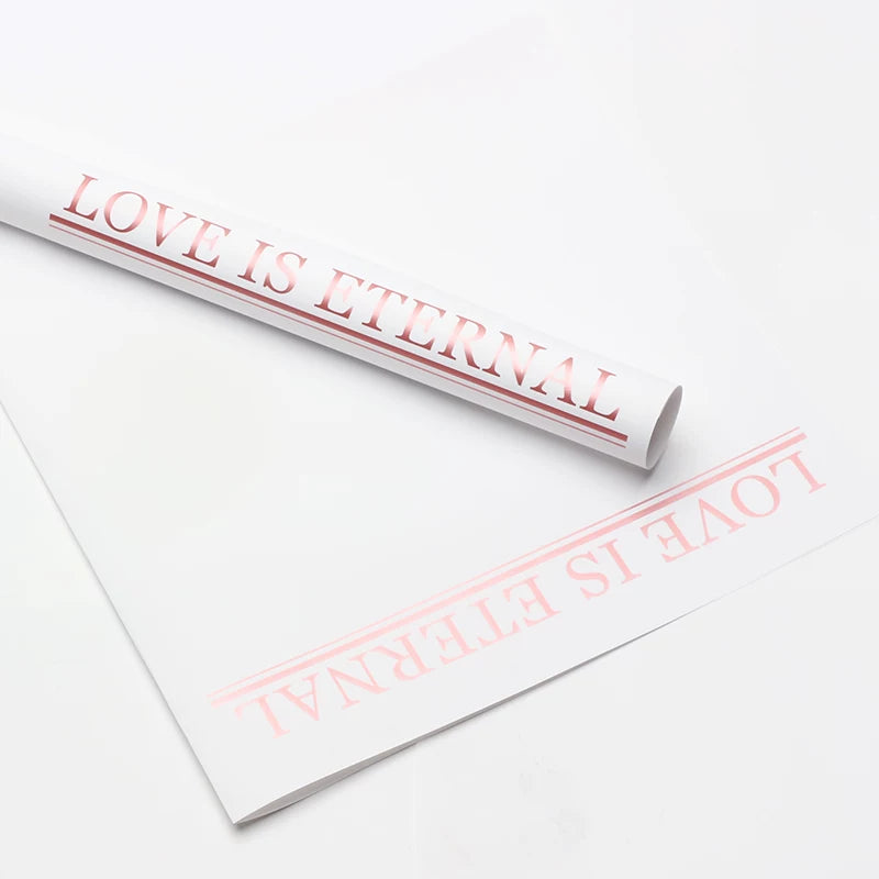 20 feuilles de papier d'emballage pour fleurs LOVE IS ETERNAL (57x57 cm)