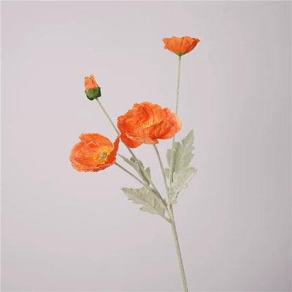 25" 4-Head Real Touch Artificial Poppy Spray