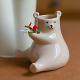 Load image into Gallery viewer, Polar Bear Mini Ceramic Vase