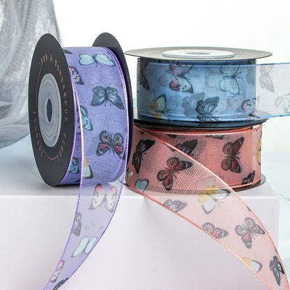 Delicate Butterfly Chiffon Ribbon (2.5cmx10Yd)
