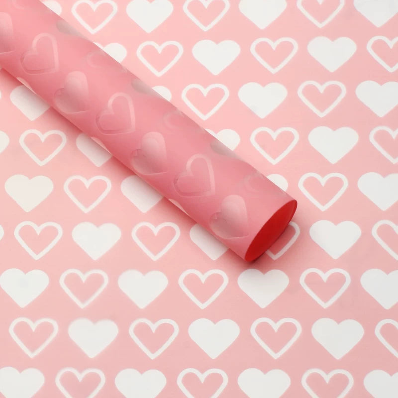 20pcs Heart Patterned Bouquet Cellophane Wrap (57x57cm)