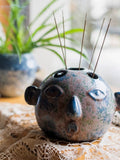 Load image into Gallery viewer, Distressed Vintage Artistic Ceramic Face Vase