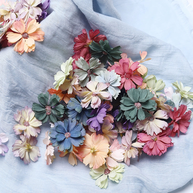4.5cm Silk Flower Heads for Crafting Pack 100
