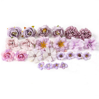 Assorted Silk Flower Heads DIY Material Kit