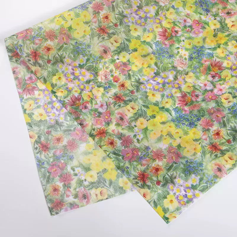 Vintage Oil Painting Floral Tissue Paper Pack 50