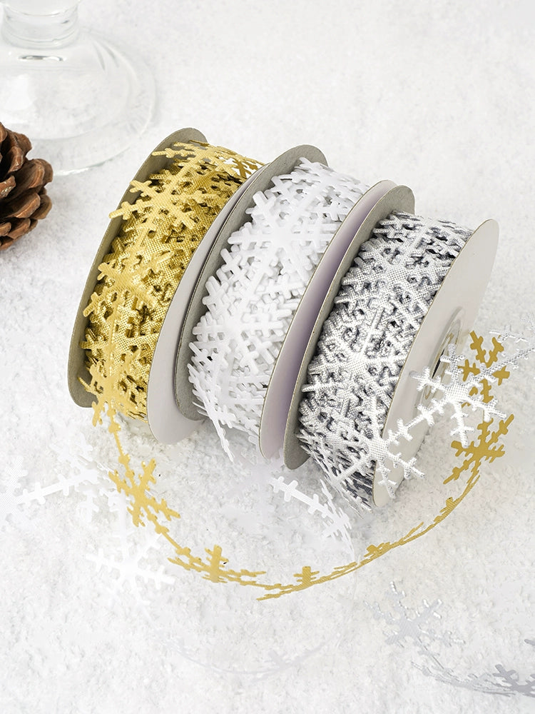 Christmas Snow Flake Trim Ribbon (25mmx10Yd)
