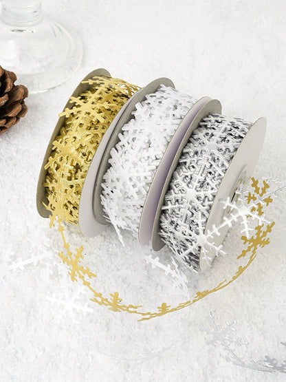 Christmas Snow Flake Trim Ribbon (25mmx10Yd)