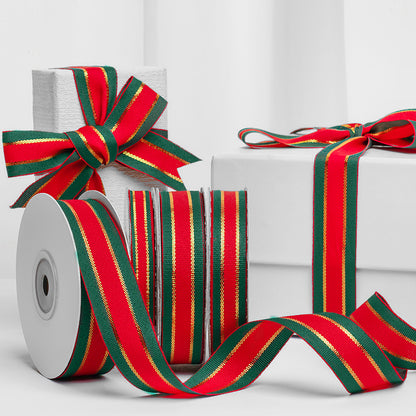 Ruban gros-grain à carreaux de Noël de 24 yards