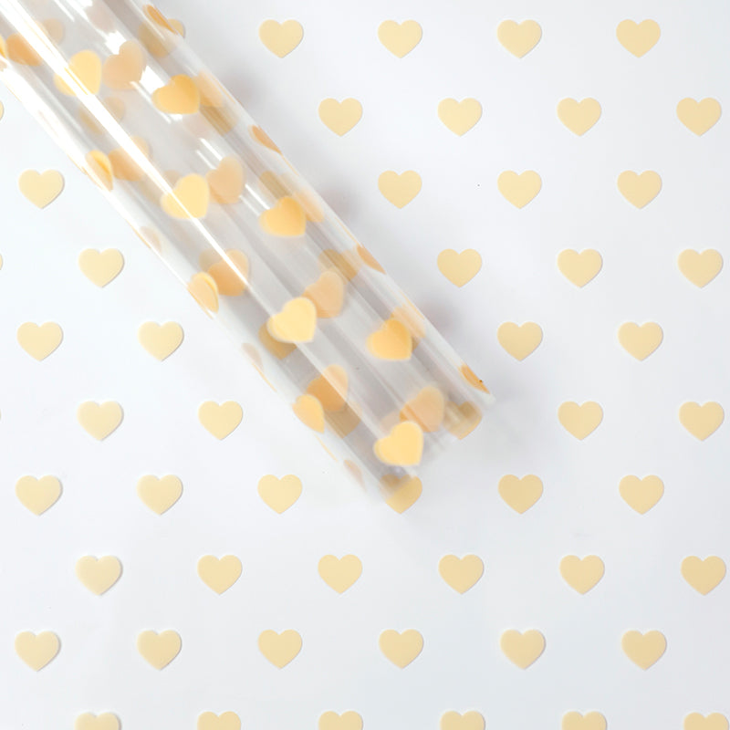 20pcs Heart Pattern Clear Cellophane Wrap (58x58cm)