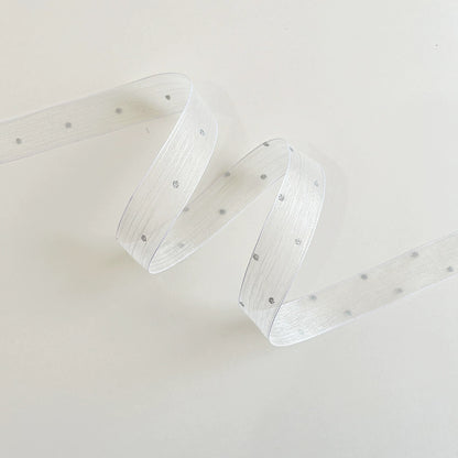 Silver-sequined Organza Ribbon (2.5cmx10Yd)