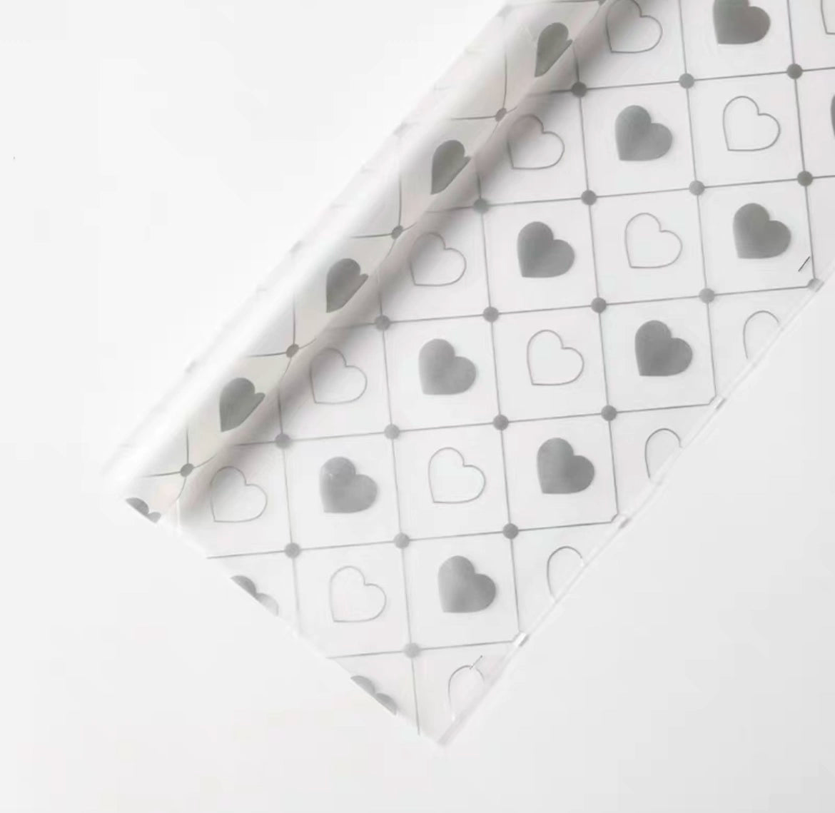 20pcs Heart Print Frosted Cellophane Wrap (58x58cm)