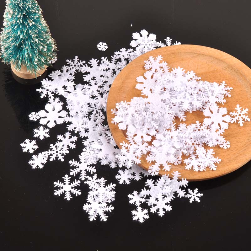 100 flocons de neige en tissu non tissé pour loisirs créatifs