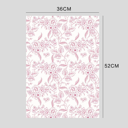 10pcs Vintage Floral Print Kapok Paper (36x52cm)