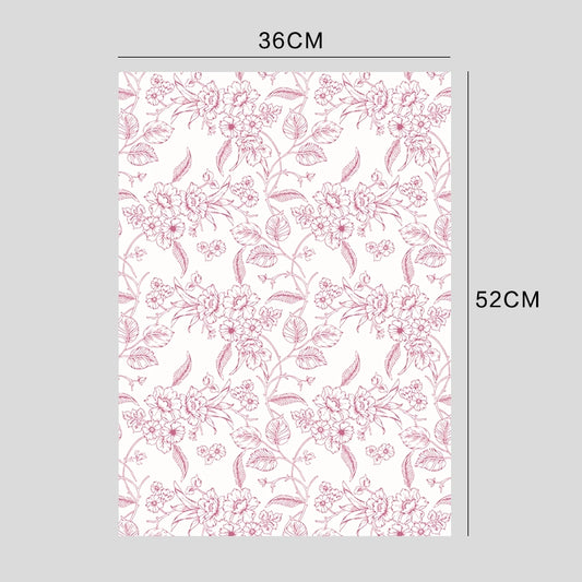 10pcs Vintage Floral Print Kapok Paper (36x52cm)