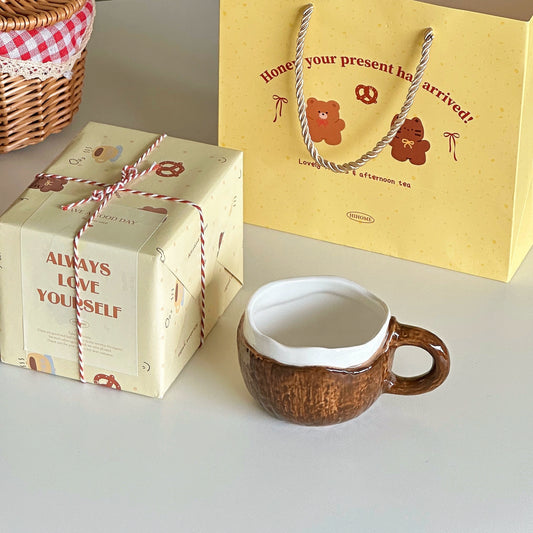 Mug à café en céramique en forme de noix de coco