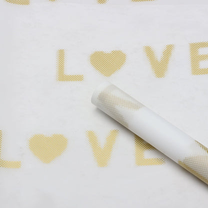 20 feuilles d'emballage floral en cellophane LOVE (57x57 cm)