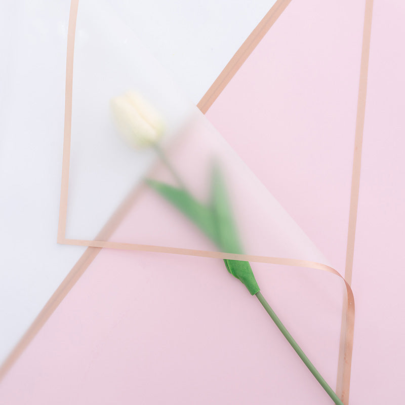 20pcs Gold Border Frosted Cellophane Wrap (56x56cm)