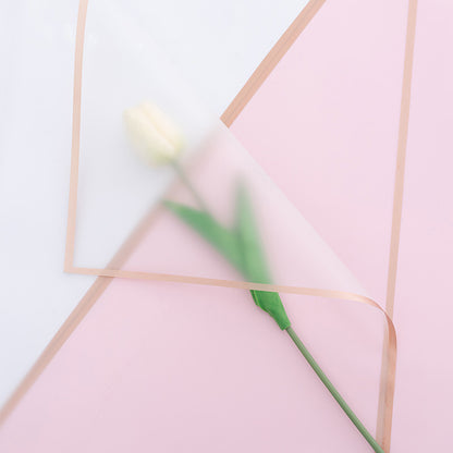 20pcs Gold Border Frosted Cellophane Wrap (56x56cm)
