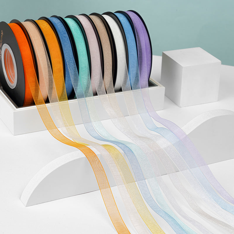 Solid Color Sheer Organza Ribbon (10mmx50Yd)