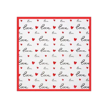 20 قطعة ورق تغليف باقات ورد بتصميم قلوب حمراء بعبارة LOVE لعيد الحب (57×57 سم)
