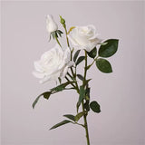 Load image into Gallery viewer, Real Touch 3-Head Artificial Rose Stem (77cm)