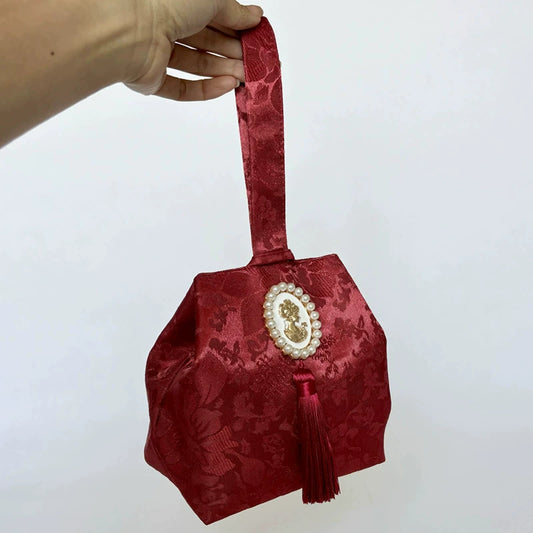 Sacs cadeaux de fête vintage ornés de pompons