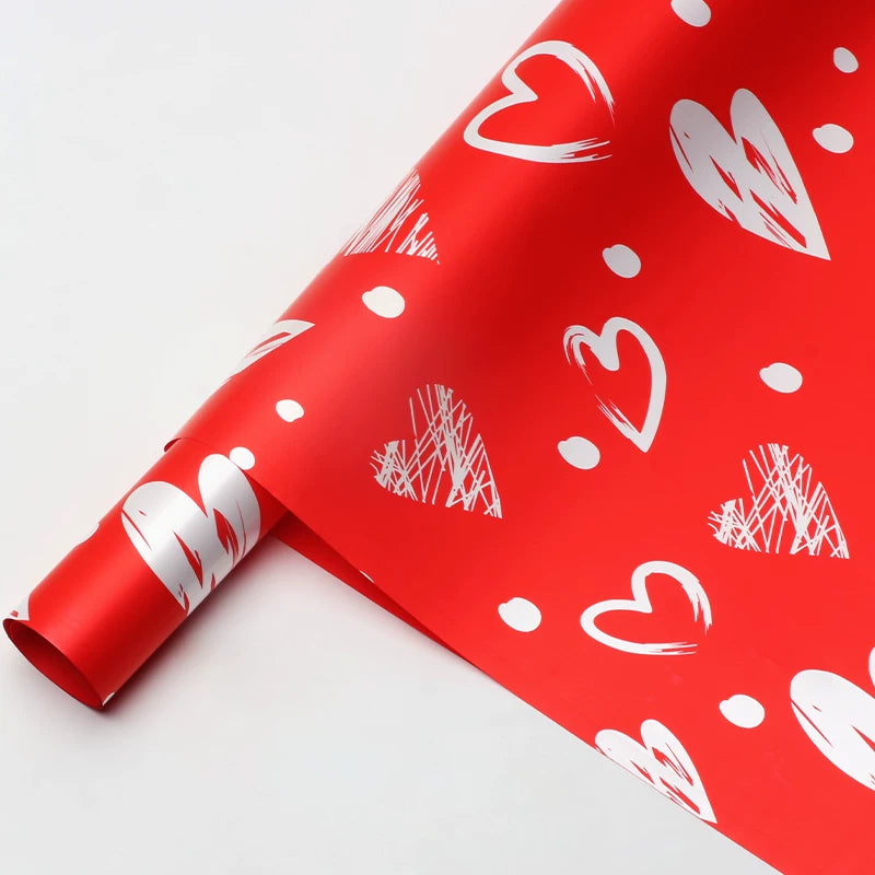 20pcs Heart Pattern Bouquet Wrap Paper (57x57cm)