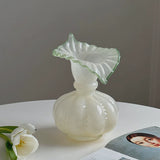 Load image into Gallery viewer, Vintage Iridescent Ruffled Glass Vase