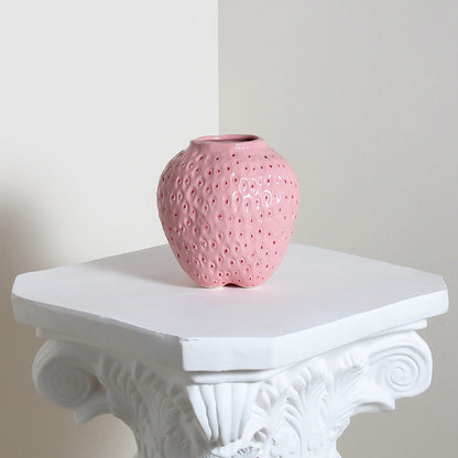 Textured Ceramic Strawberry Bud Vase