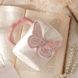 Load image into Gallery viewer, Pink 3D Butterfly Ceramic Coffee Mug