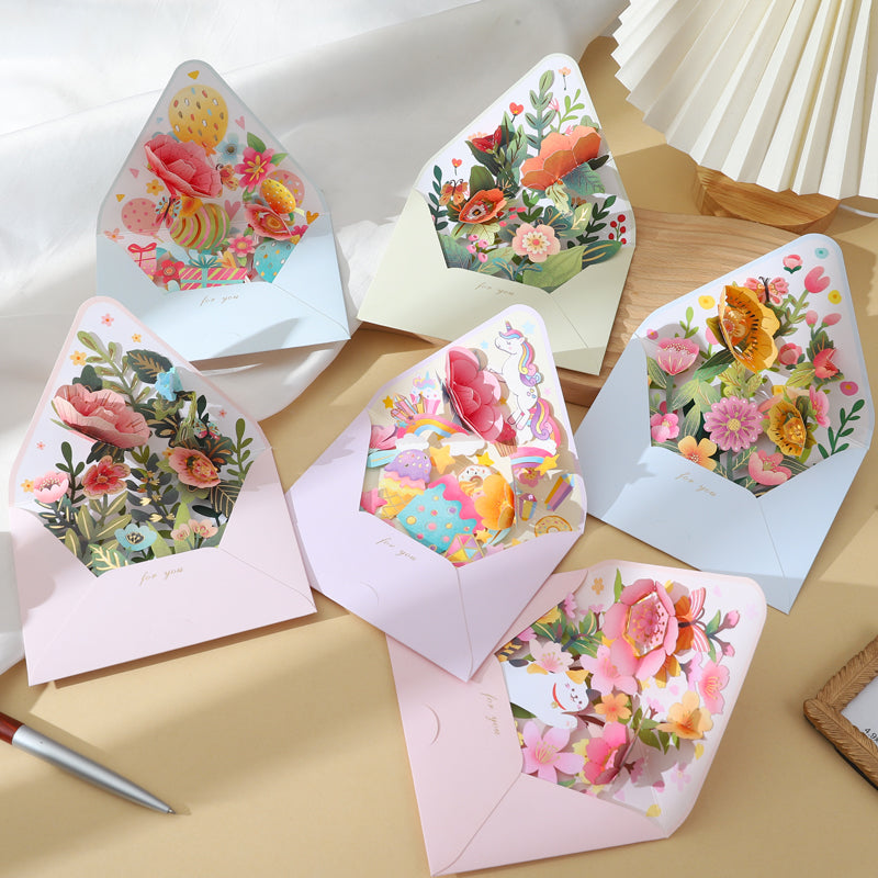 6pcs 3D Flower Thank You Cards for Mother's Day